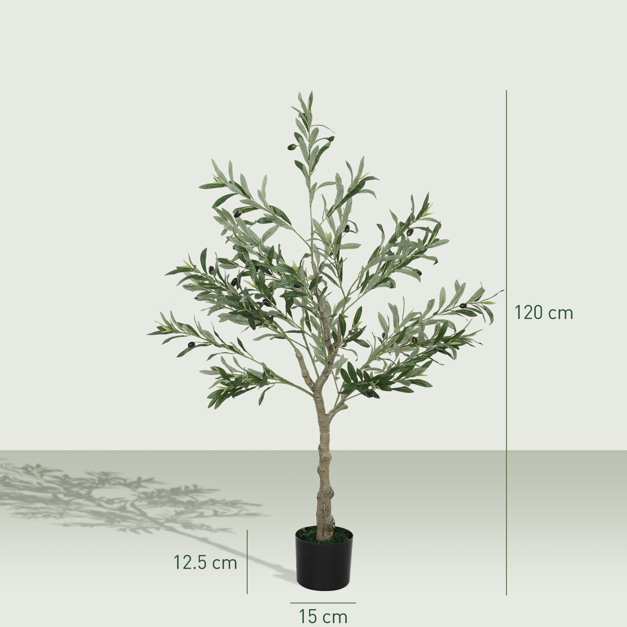 Set of Two Silk Leaf Artificial Olive Trees