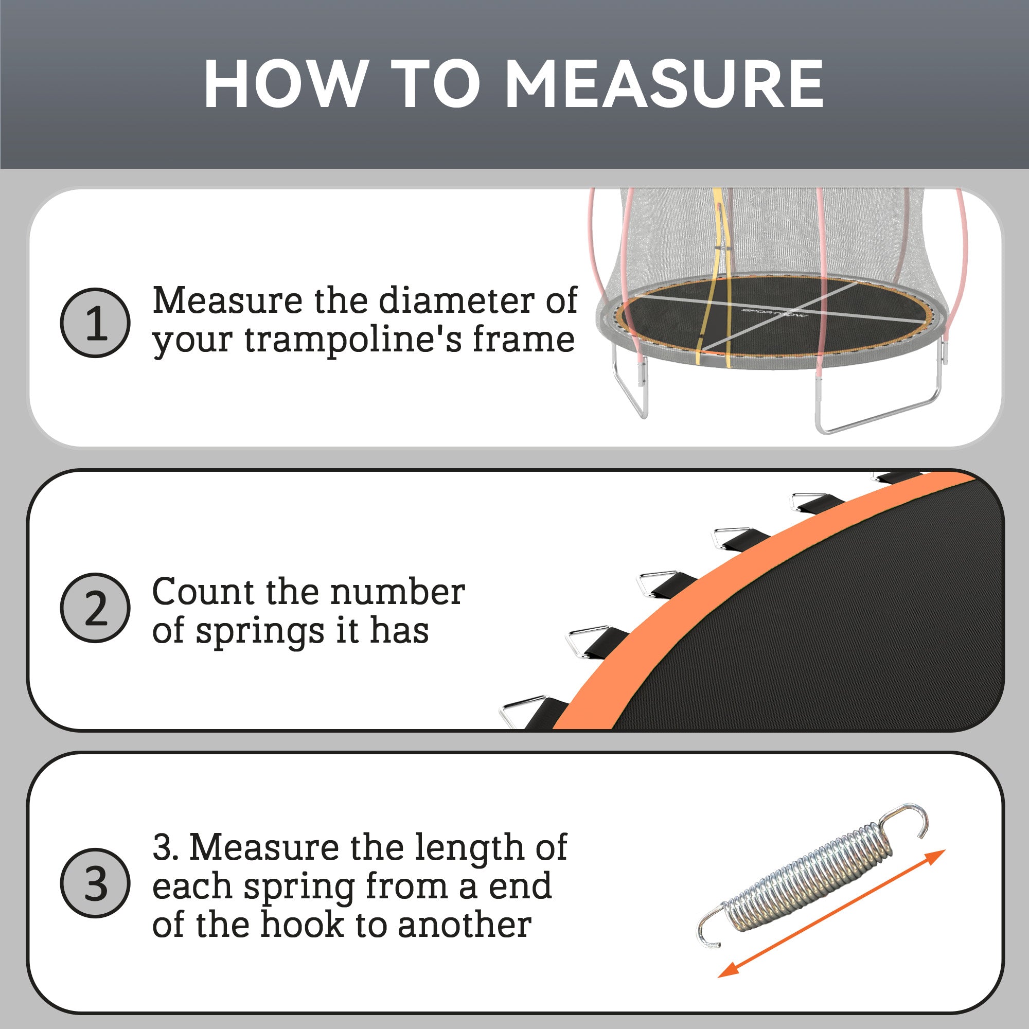 10ft Trampoline Replacement Mat with 54 V-Hooks & Spring Pull Tool for 14cm Springs - Orange
