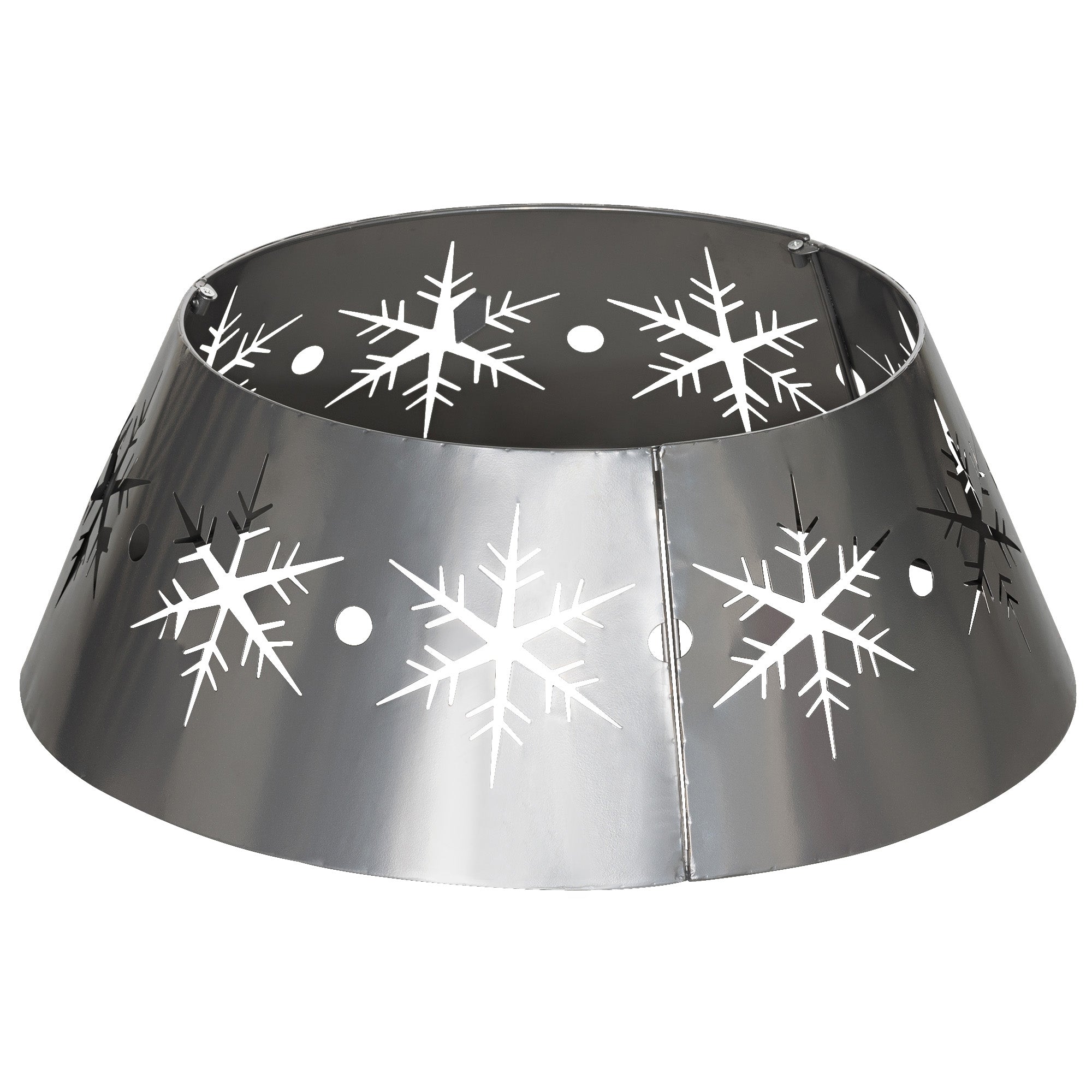 Christmas Tree Collar, 66cm Christmas Tree Base Cover with Hollow Snowflake Patterns, Xmas Decoration for Party, Holiday, Home, Silver