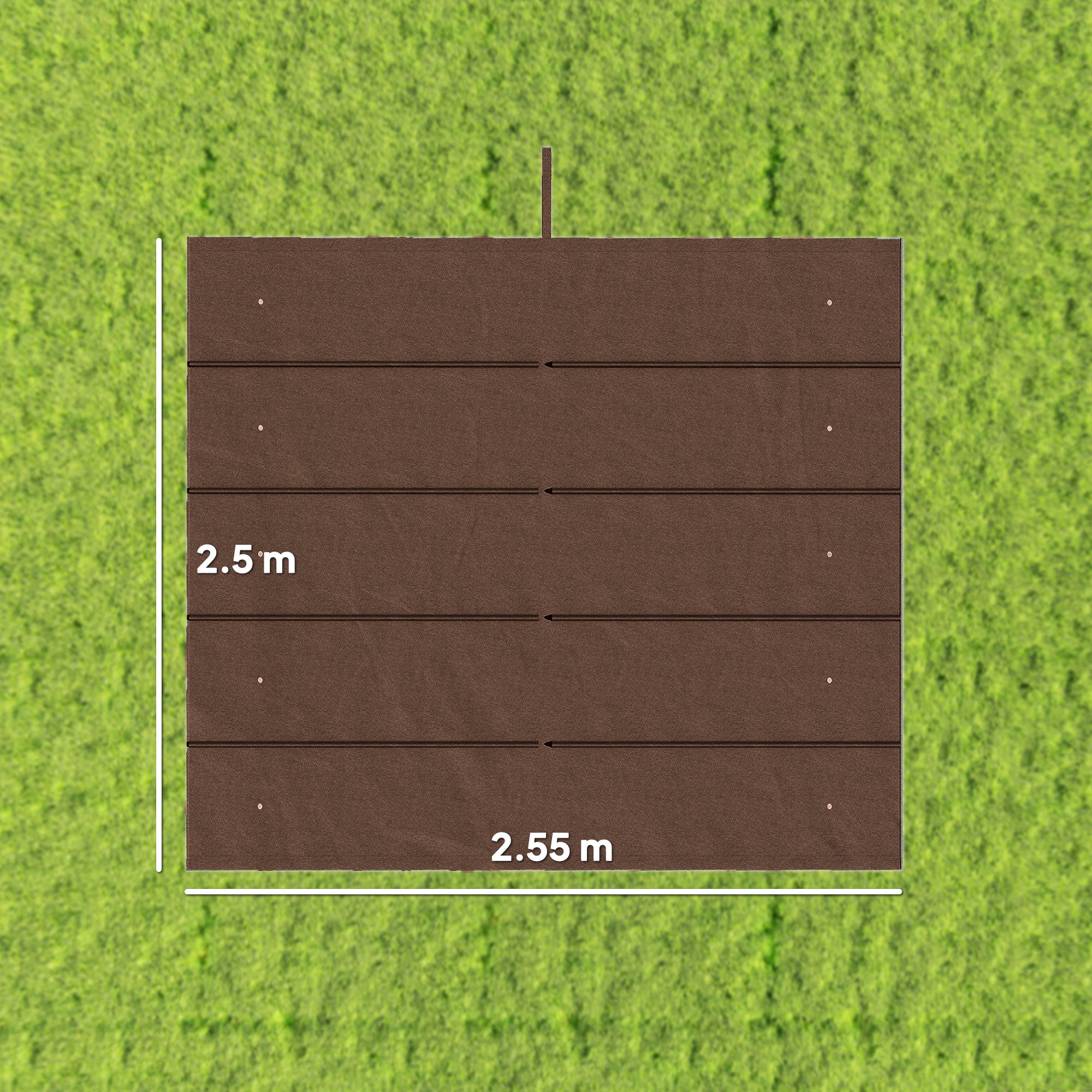 Retractable Pergola Cover, 2.55 x 2.5 m Replacement Canopy Fabric for 3 x 3 m Frame, Roof Top Only, Brown