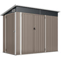 7.5 x 4.3ft Metal Garden Storage Shed, Waterproof Outdoor Shed with Triple Lockable Door, Gloves, Vents, Light Grey