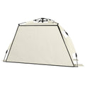 Three-Man UPF15 Plus Beach Tent with Extended Floor for Sun Protection - Khaki