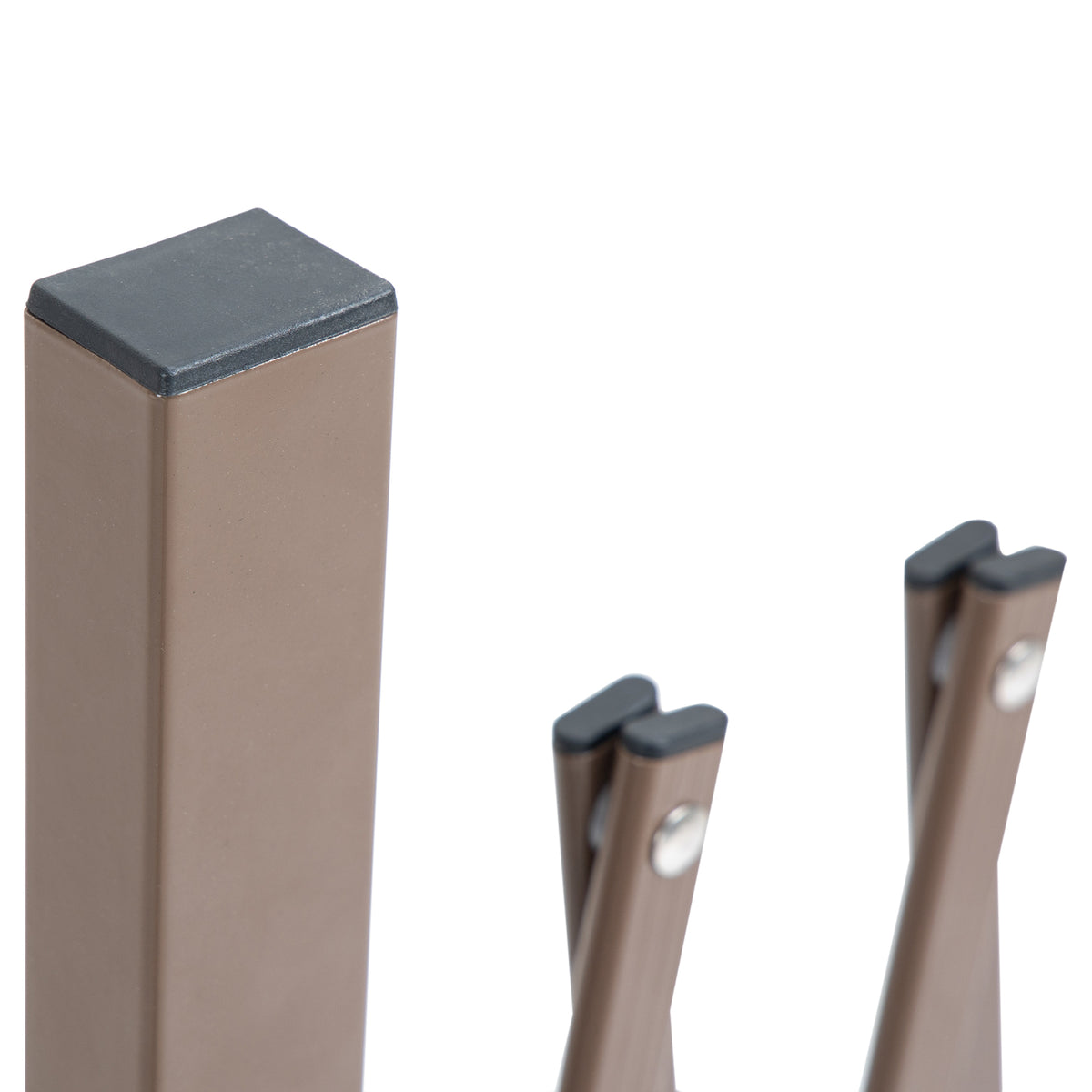 Set of 2 Expanding Garden Fencc, Aluminium Freestanding Foldable Picket Fence, 300cmx103.5 cm, Dark Brown