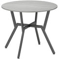 Dining Table, Round Kitchen Table with Black Legs, Anti-slip Foot Pads for Living Room, Dining Room 90 x 76 cm, Grey