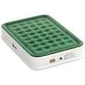 Inflatable Mattress, Double Air Bed with Built-in Electric Pump, 3 Mins Inflation, Flocked Surface, Dark Green