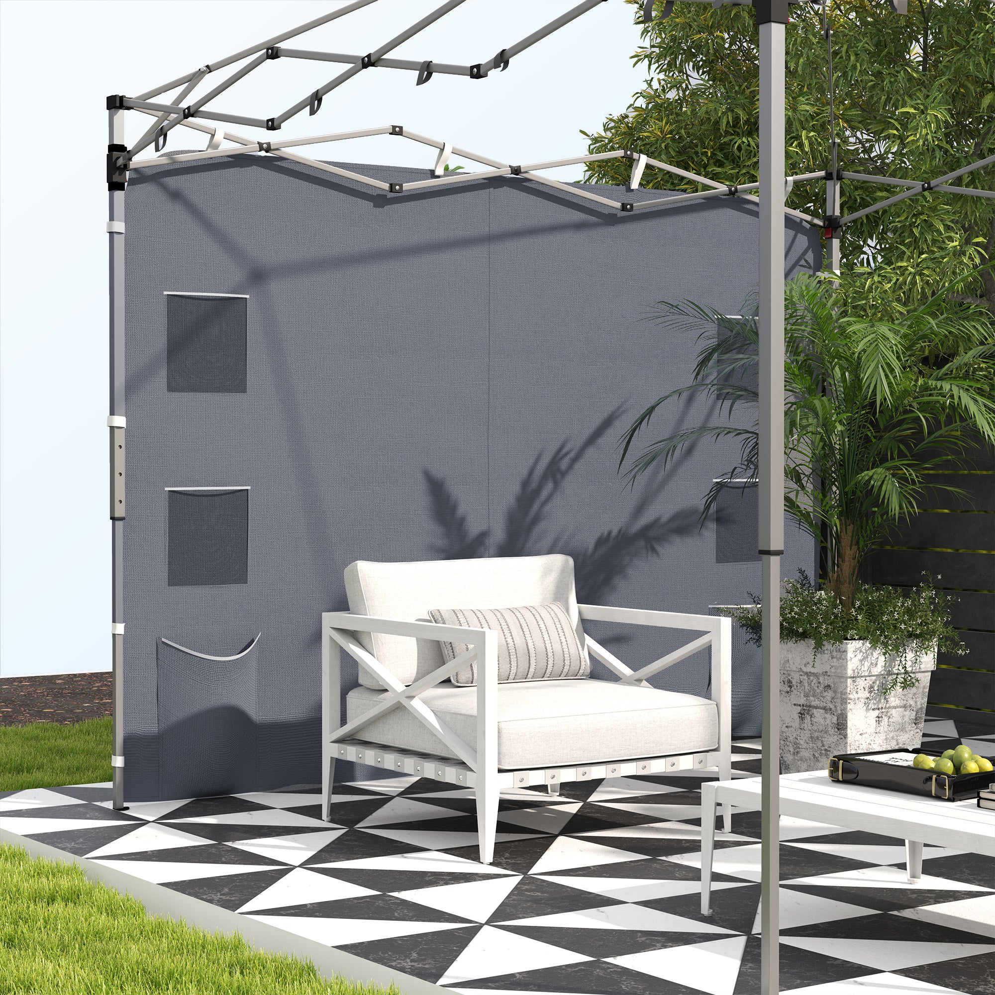 Replacement Gazebo Sidewall 195 x 295cm Oxford Fabric - Grey