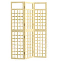 3-Panel Foldable Wooden Garden Privacy Screen 120x170cm - Natural Wood Finish