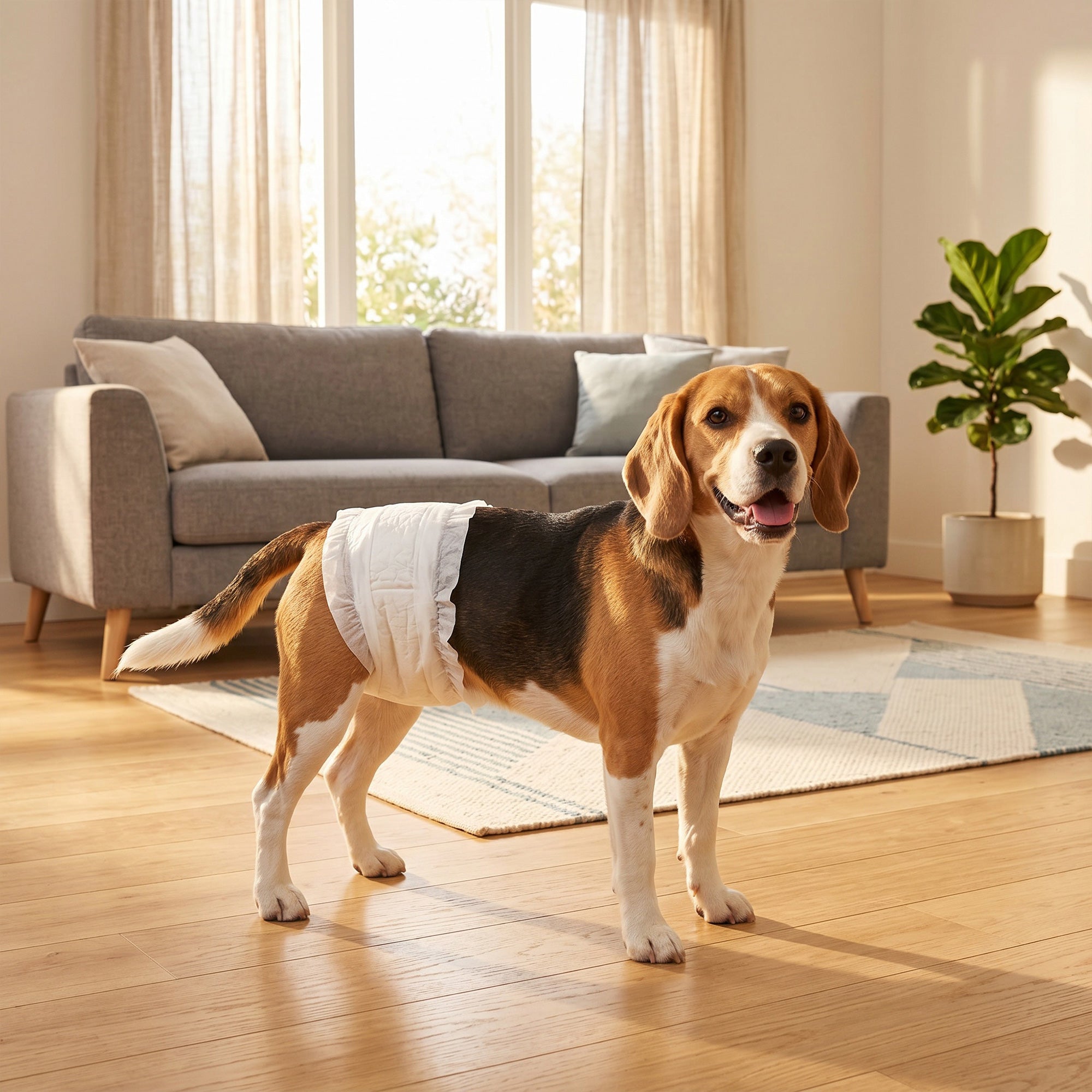 Dog Diapers Super Absorbent Leak-Proof Dog Nappies for Male Dogs Size M 45-64 cm Waist