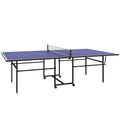 9FT Folding Indoor Table Tennis Table with 4 Wheels - Blue