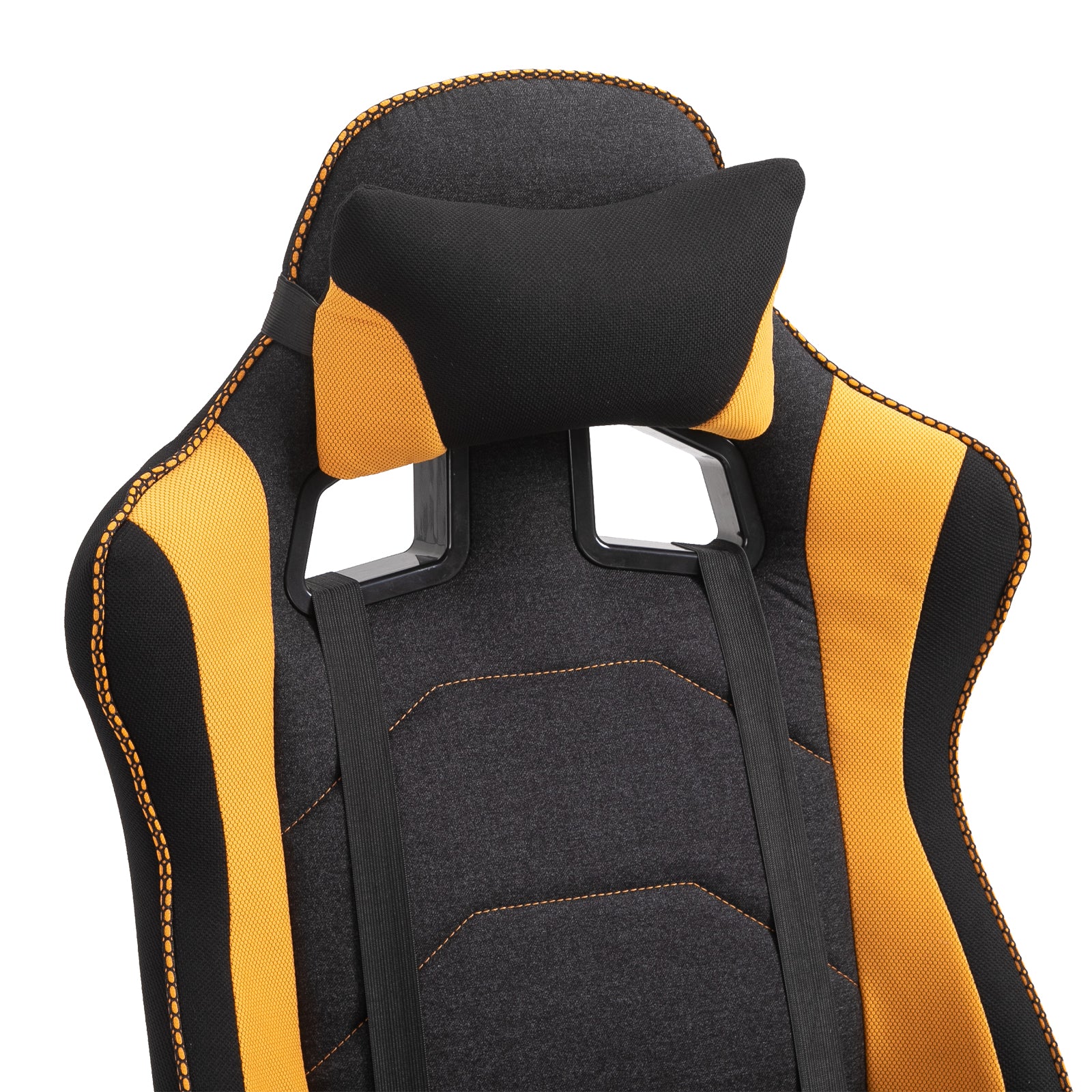 Polyester Ergonomic Gaming Chair w/ Adjustable Pillow Orange