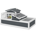 Tortoise House 3-Room 2-Story Habitat with Ladder, Balcony & Openable Roof - Grey