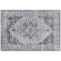 Vintage Area Rug, Non-Slip Washable Rug, Flannel Floor Carpet for Living Room, Bedroom, Dining Room, Home Office, 170 x 120 cm, Grey