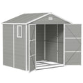 7.9ft x 6.2ft Aluminium Frame Garden Storage Shed with Foundation - Light Grey