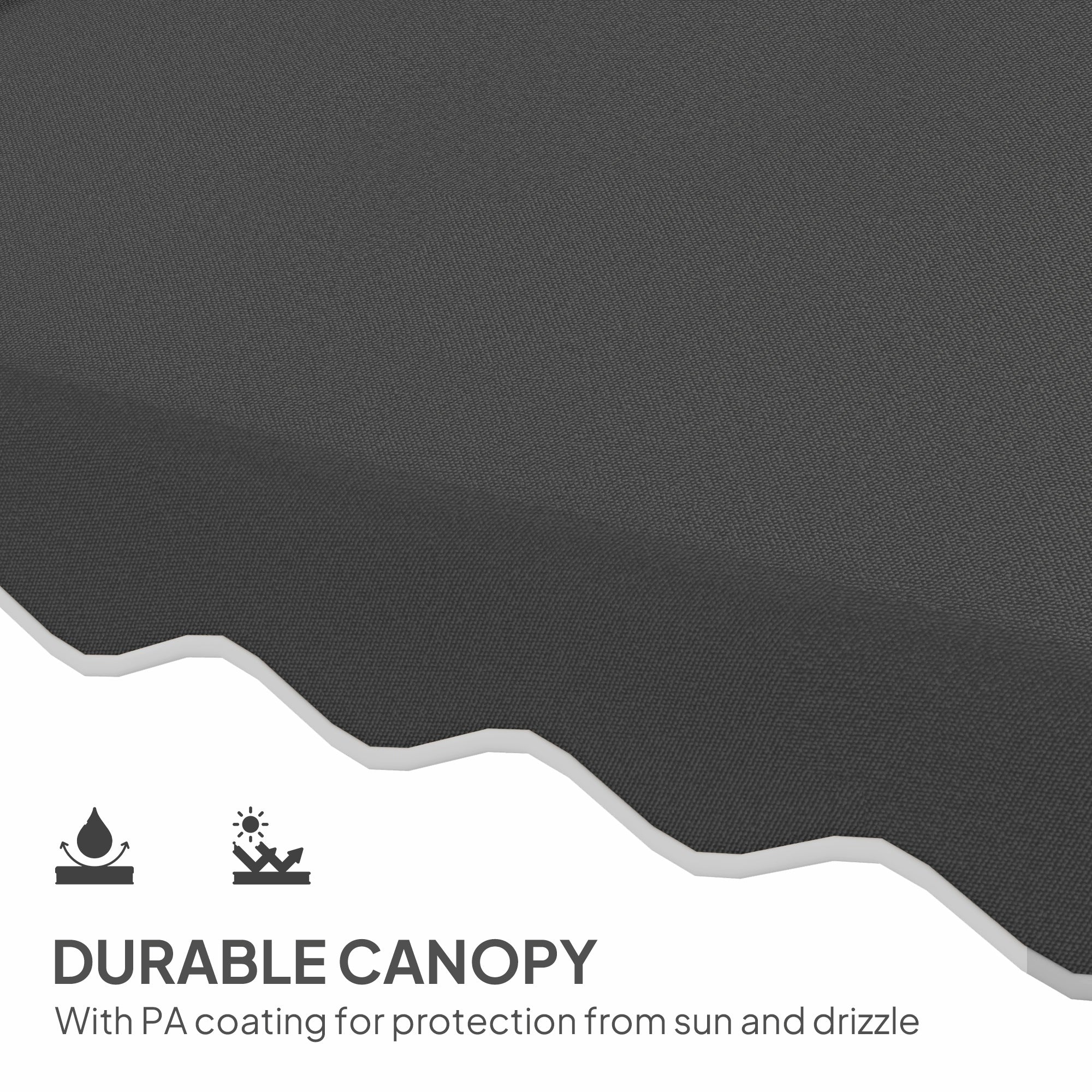 2.5m Cantilever Parasol with Easy Lever, Square Double Top Garden Parasol Umbrella with Ruffles and Cross Base, Overhanging Outdoor Sun Shades, Black