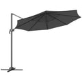 3 x 3 Metre Cantilever Parasol with 360° Rotation and Cross Base - Black