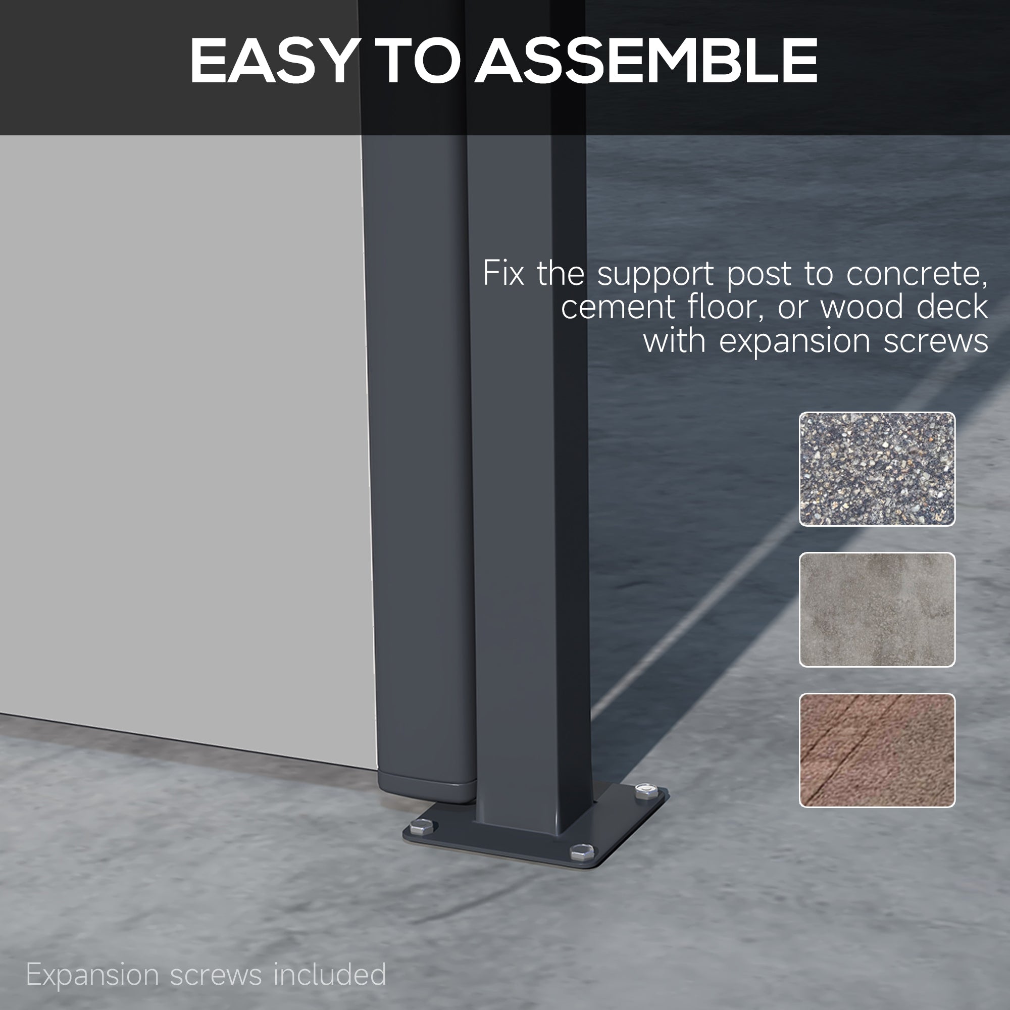 Retractable Side Awning, Outdoor Privacy Screen for Garden, Hot Tub, Balcony, Terrace, Pool, 400 x 180cm, Light Grey