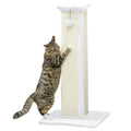 81cm Vertical Cat Scratcher with Natural Sisal Rope, Hanging Ball & Plush Base - White
