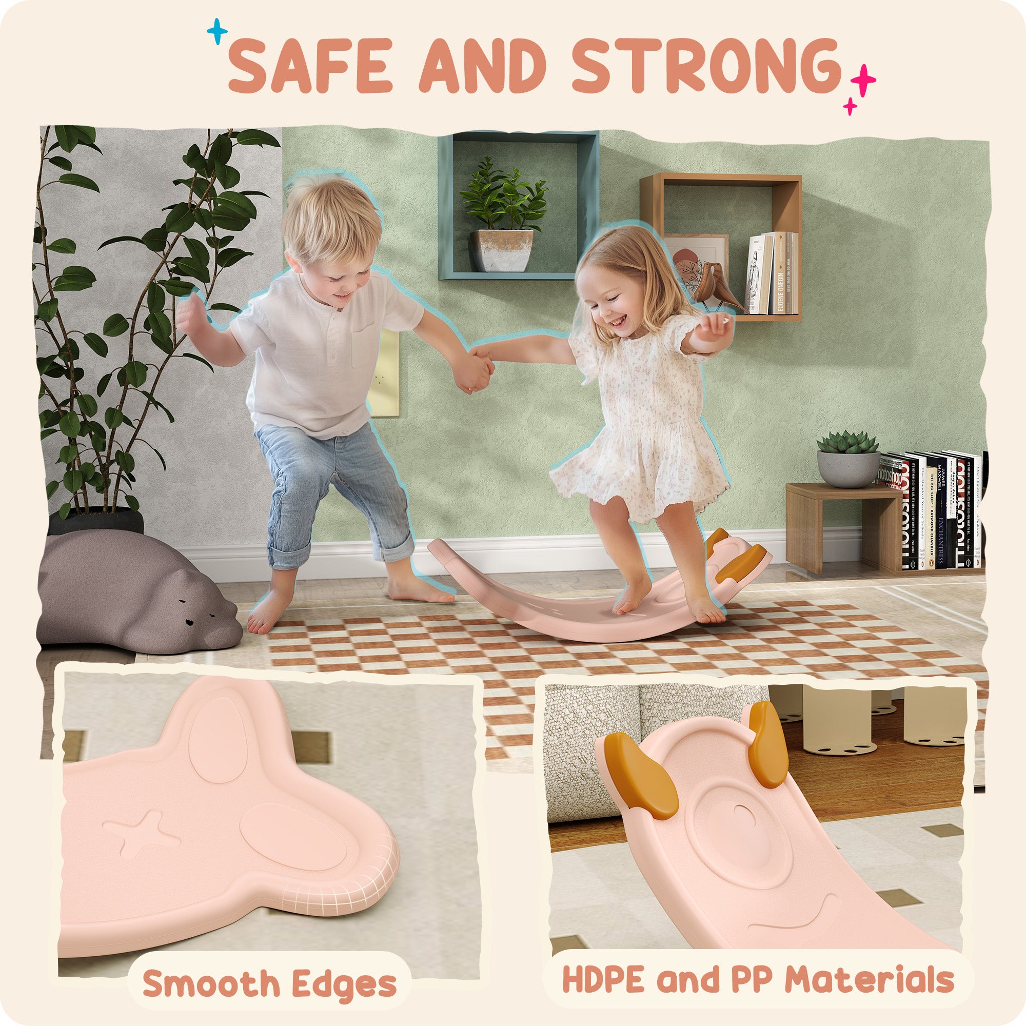 Balance Board for Kids Balance Training & Sensory Play, Pink