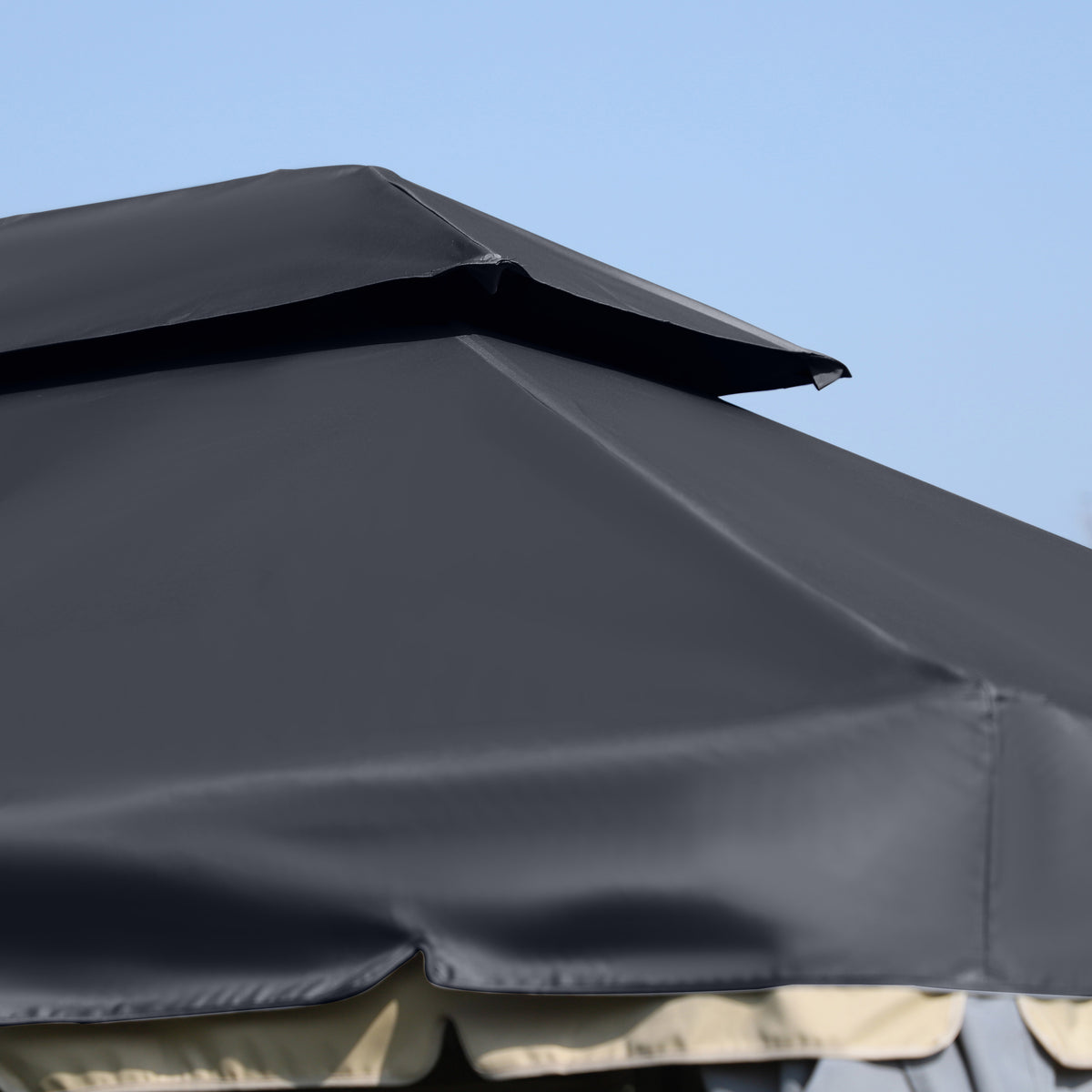 3 x 4m Aluminium Garden Gazebo with Nets and Curtains Marquee Pavilion Shelter - Black