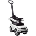 Land Rover Discovery Licensed Baby Push Car, 2-in-1 Ride on Car with Push Handle and Safety Guardrail, White