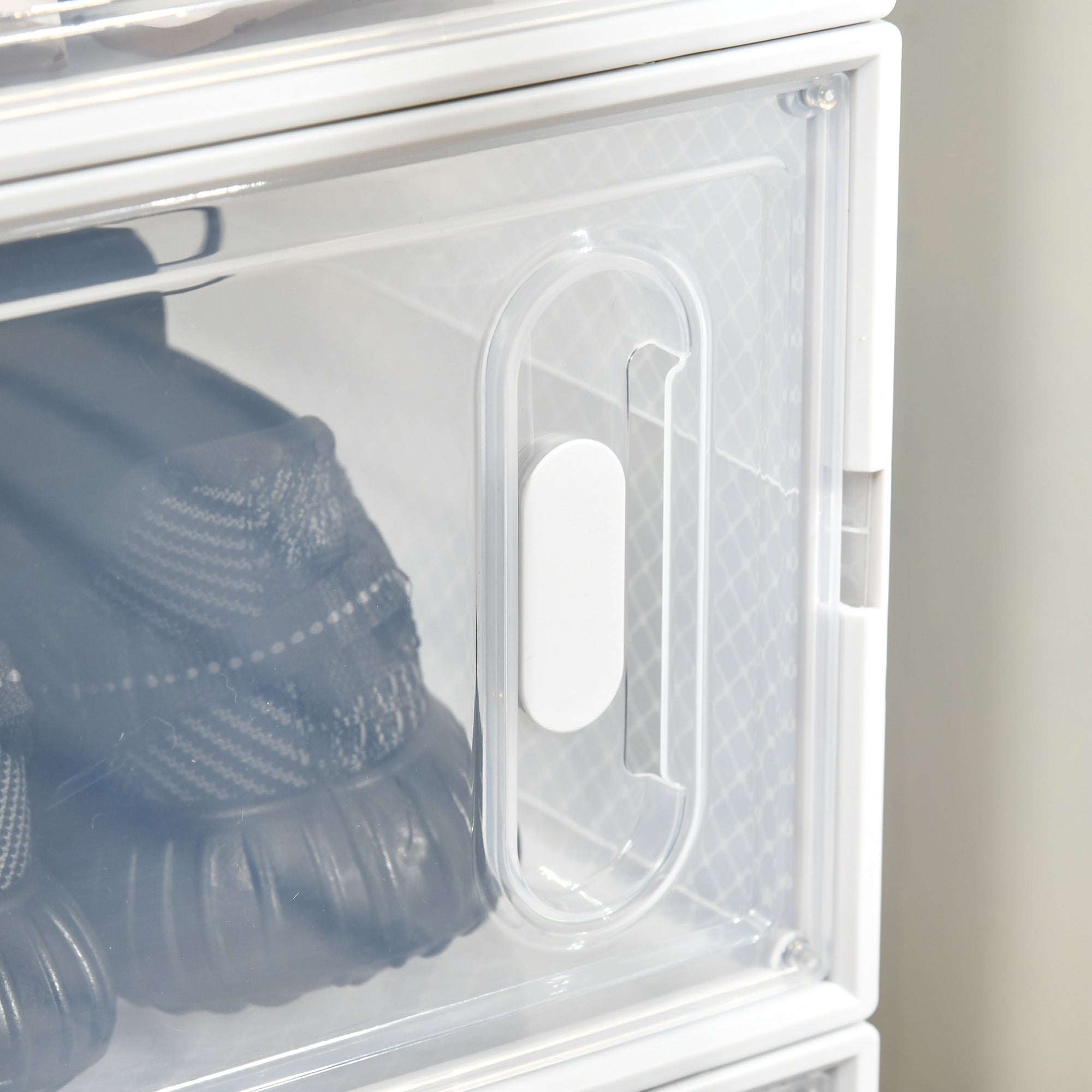 8PCS Clear Stackable Shoe Storage Boxes with Magnetic Door for UK/EU Size up to 8.5/43 - Clear