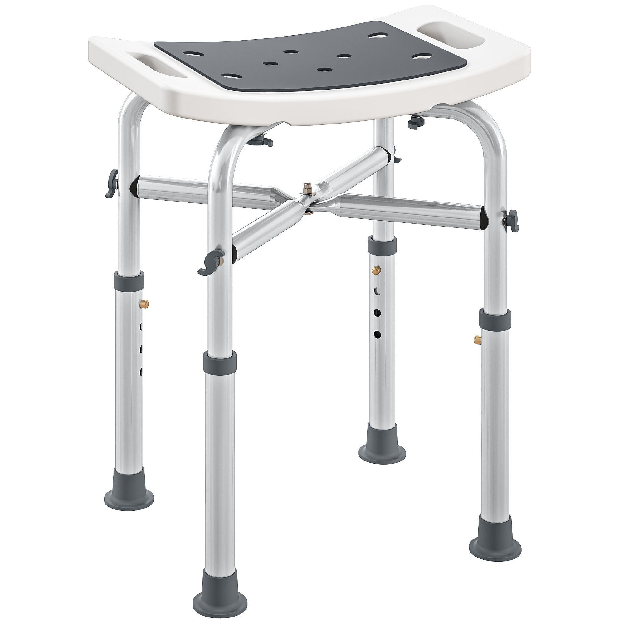 44-51.5cm Aluminium Frame Shower/Bath Stool - Grey