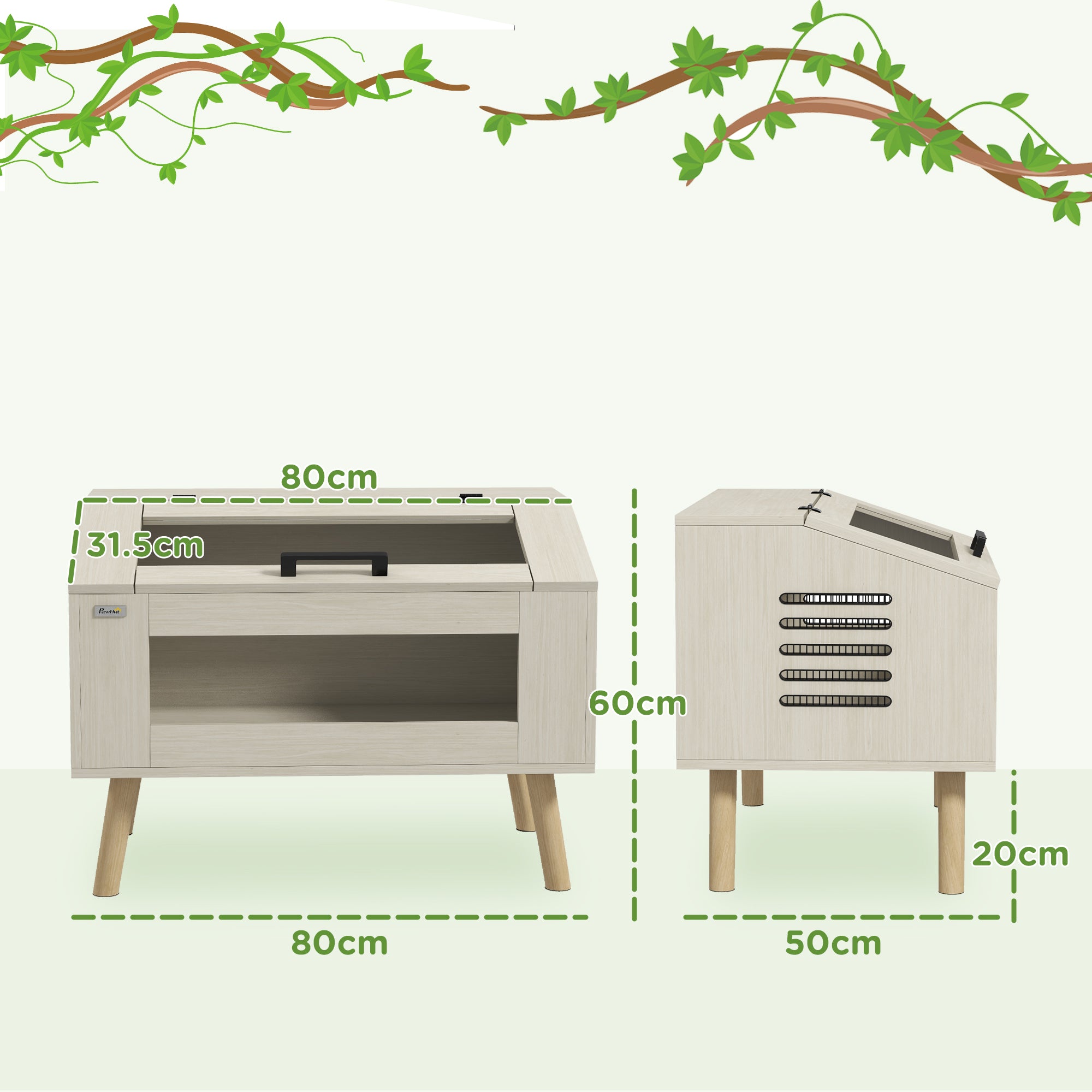 111L Vivarium for Snakes, Lizards, Horned Frogs, Chameleons, Hamsters, Gerbils with Tempered Glass Windows