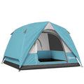 Waterproof 3-4 Person Camping Tent with Easy Setup - Navy Blue and Light Blue