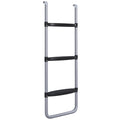 Galvanised Steel 2/3 Step Trampoline Ladder for 6-16ft Trampolines - Silver Tone