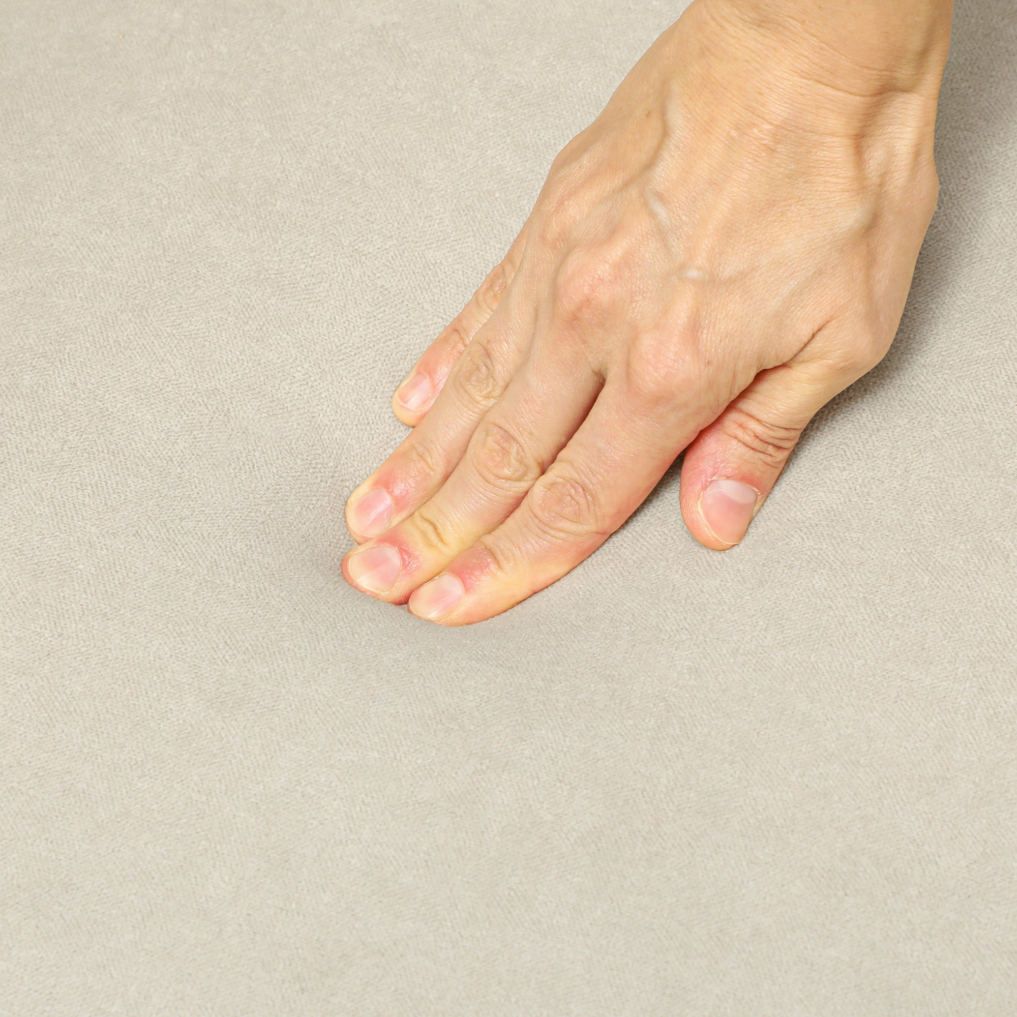 Two-Seater Velvet-Feel Mid Century Sofa - Cream/Orange