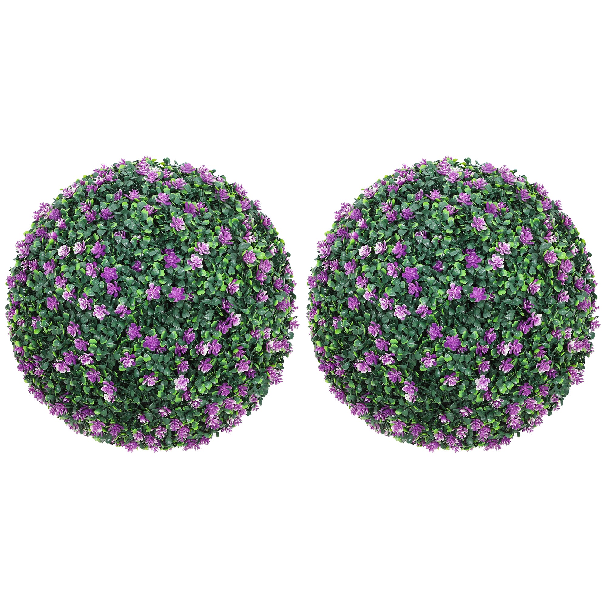 Set of Two Artificial Boxwood Balls Plants - Purple