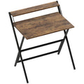 81.5 cm Folding Computer Desk with Monitor Shelf - Rustic Brown