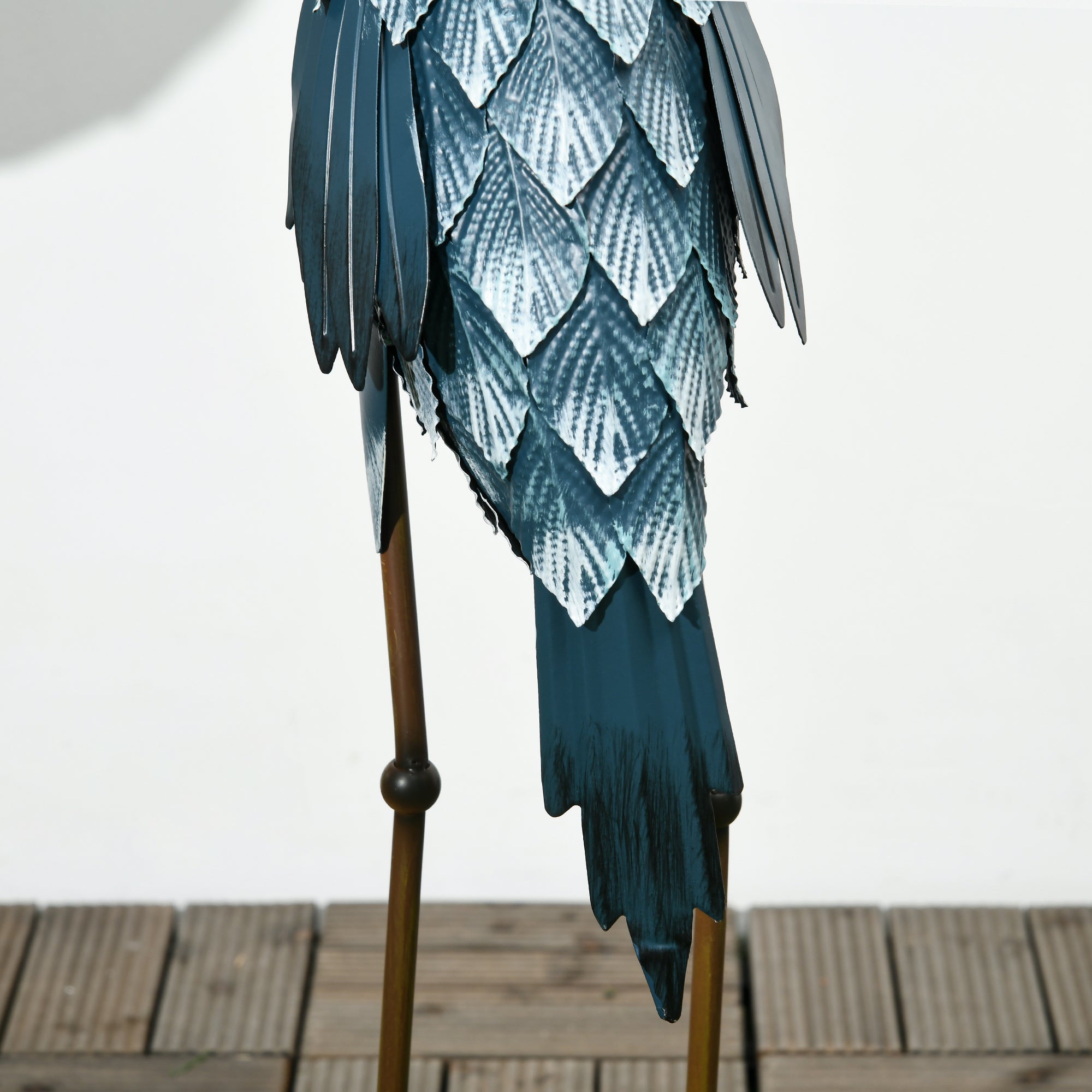 2 Piece Steel Crane Garden Ornament Set - Multi-Colour Durable Outdoor Decoration