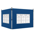 Set of 2 Oxford Cloth Gazebo Side Panels with Windows for 3x3/3x4m Canopy - Blue