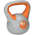 Kettlebell, 8kg Kettle Bells with Handle for Home Gym Weight Lifting and Strength Training, Orange and Grey