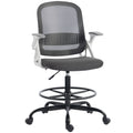 Painting Chair, Mesh Computer Desk Chair with Flip-up Armrests, Grey