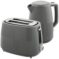 1.7L 3000W Kettle and 2-Slice Toaster Set with 7 Browning Levels, Defrost & Reheat - Grey