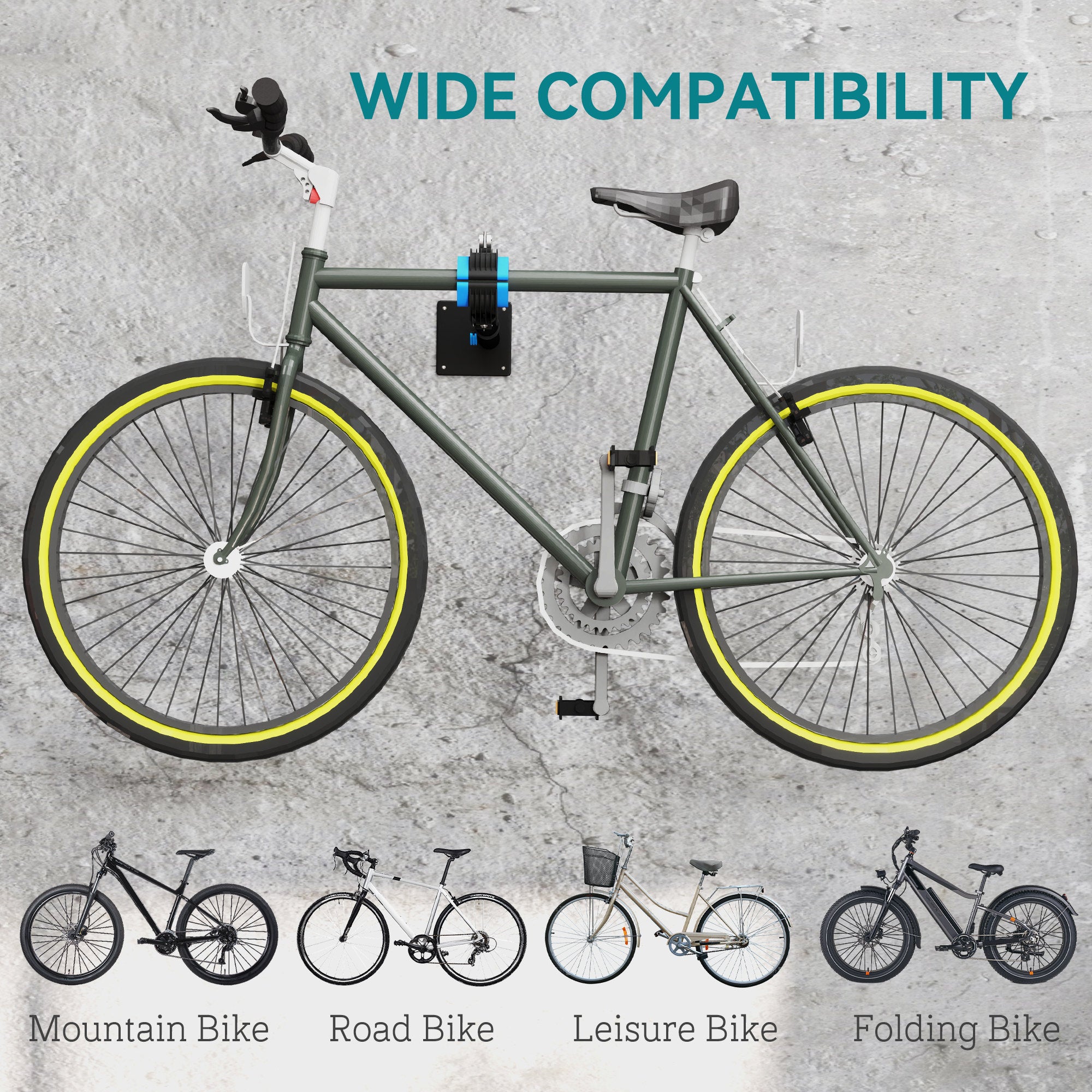 Bike Repair Stand, Wall Mount Bicycle Repair Rack with Adjustable Clamp, Bicycle Maintenance Rack for Road Mountain Bike, Bike Workstand for Home Garage or Workshop