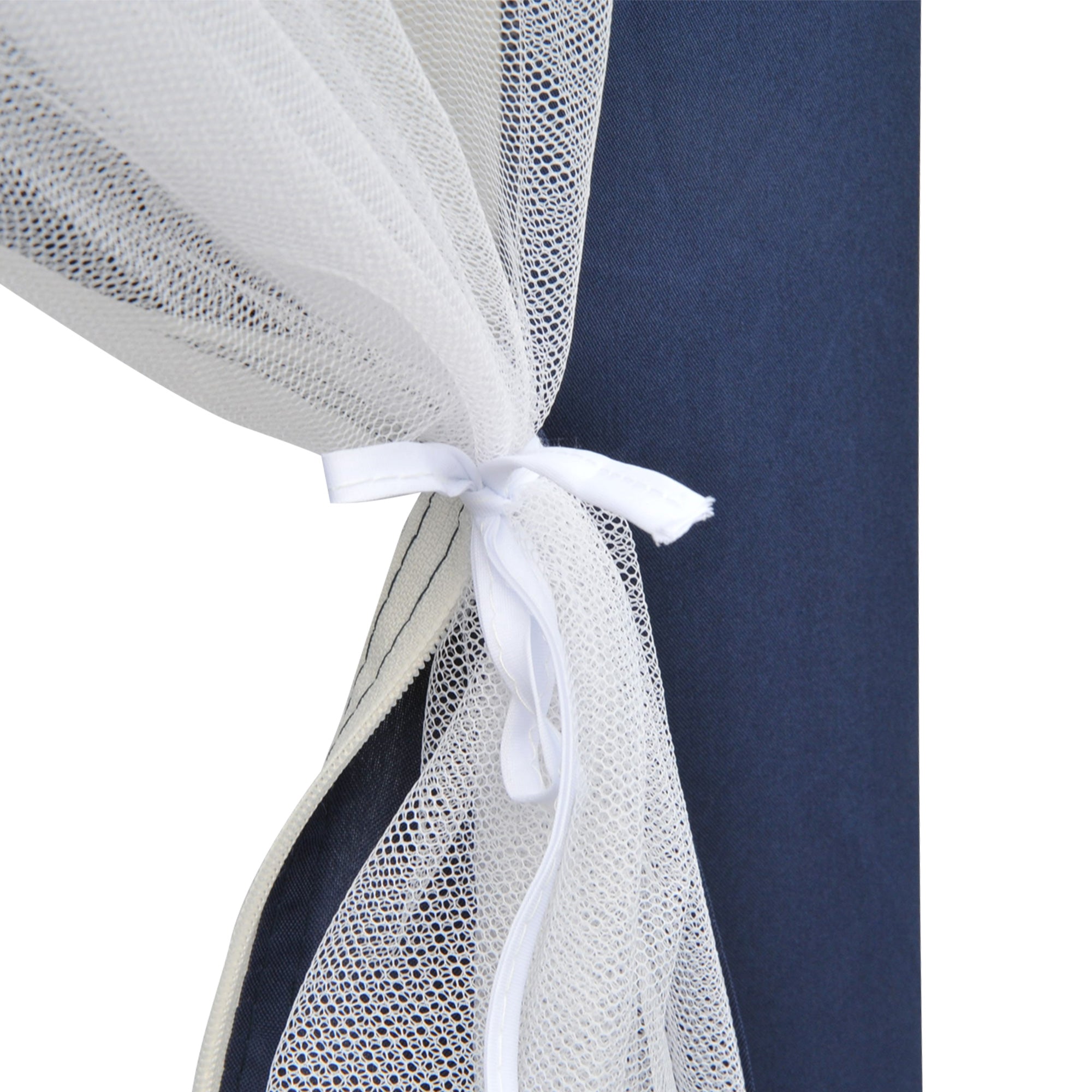 4M Hexagon Gazebo, Netting Party Tent Patio Canopy Outdoor Event Shelter for Activities, Shade Resistant, Blue