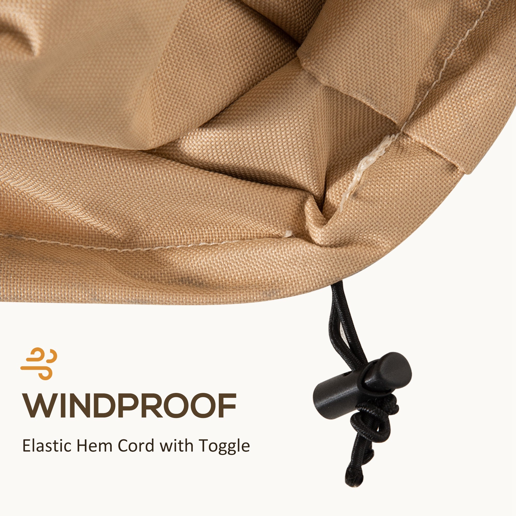 Garden Furniture Covers Waterproof, 600D Oxford Outdoor Furniture Cover with 4 Air Vents, 275 x 208 x 78 cm, Beige