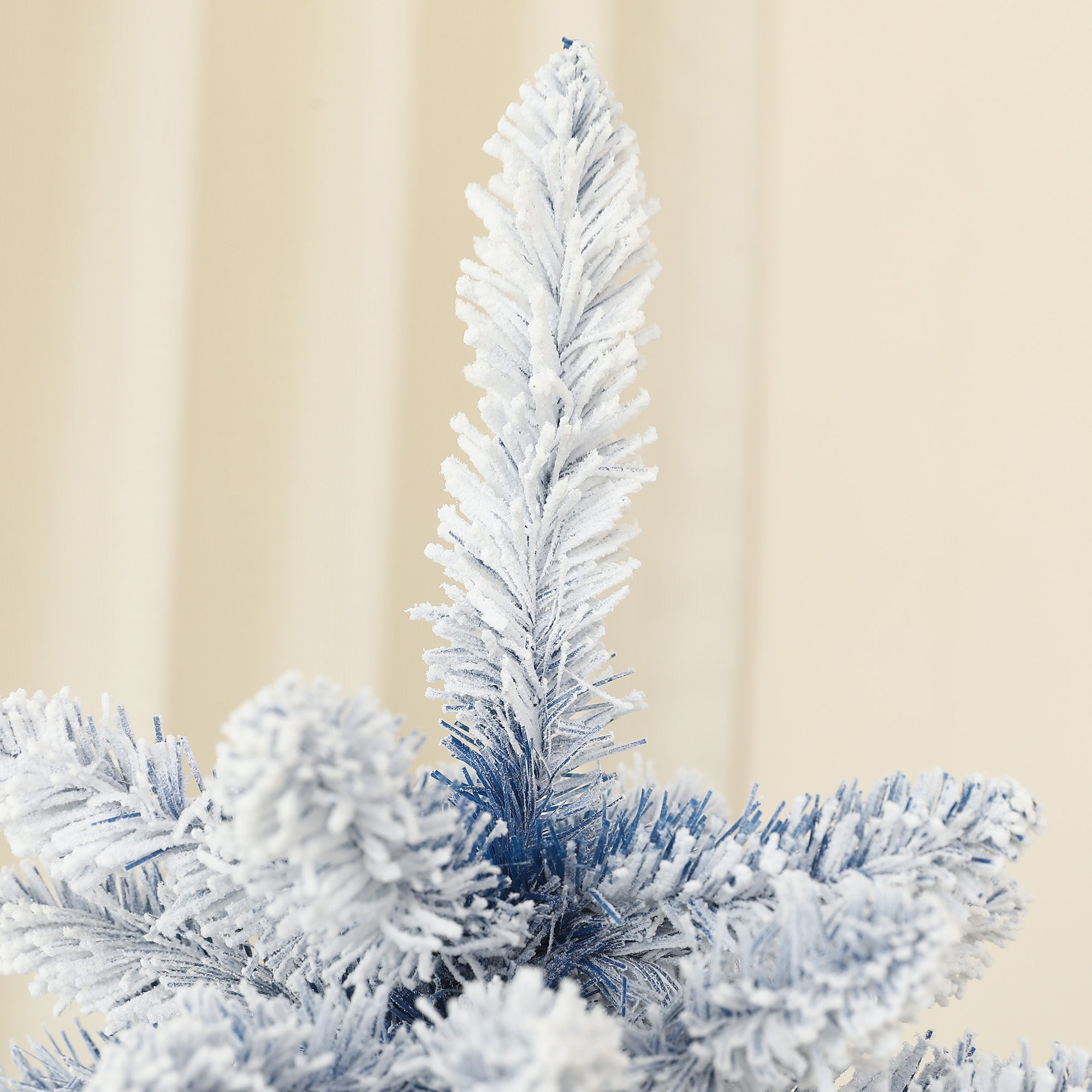 5ft Flocked Artificial Christmas Tree with 450 Snow Frosted Tips, Metal Stand, Snowy Hinged Xmas Tree, Blue