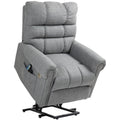 Power Lift Riser Recliner Chair with Heat, Massage & USB Ports - Grey Burlap