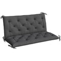 Garden Bench Cushion, 2 Seater Swing Chair Cushion, Seat Pad with Ties for Indoor and Outdoor Use, 110 x 120 cm, Black