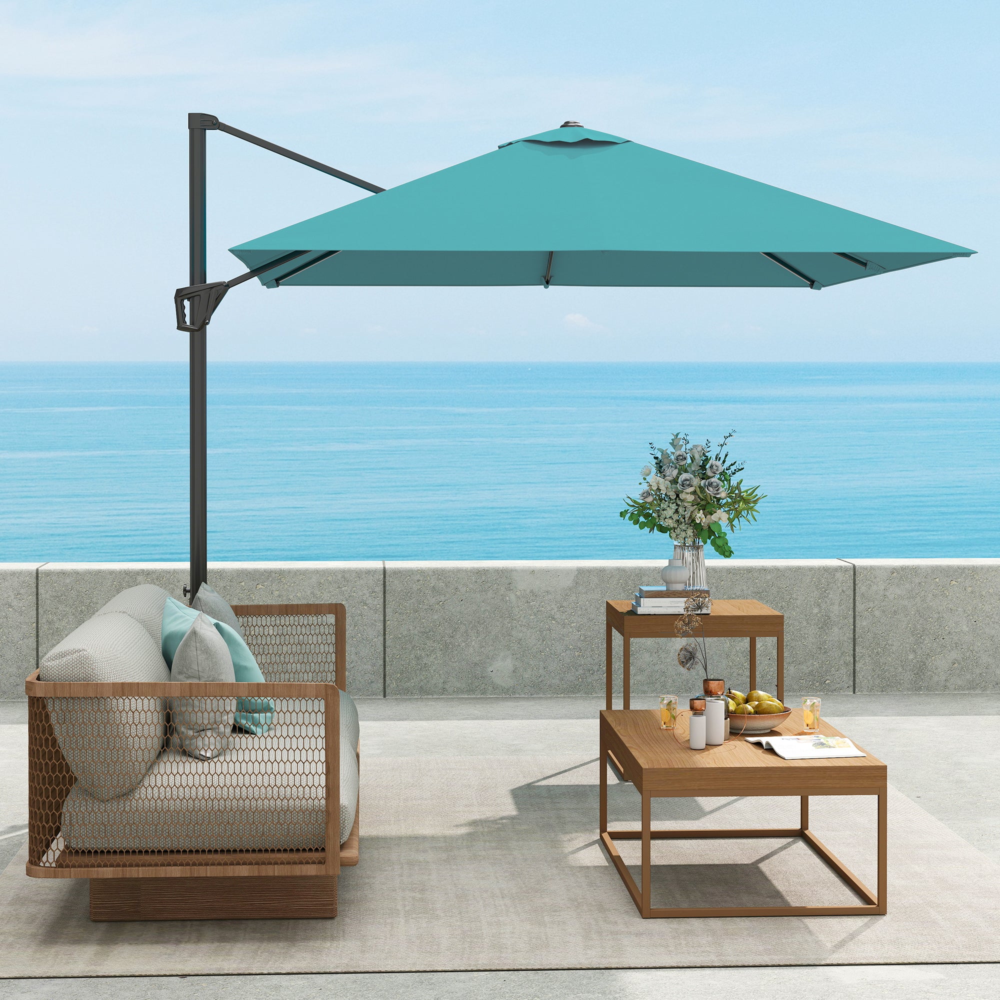 Patio Offset Parasol Umbrella - Blue