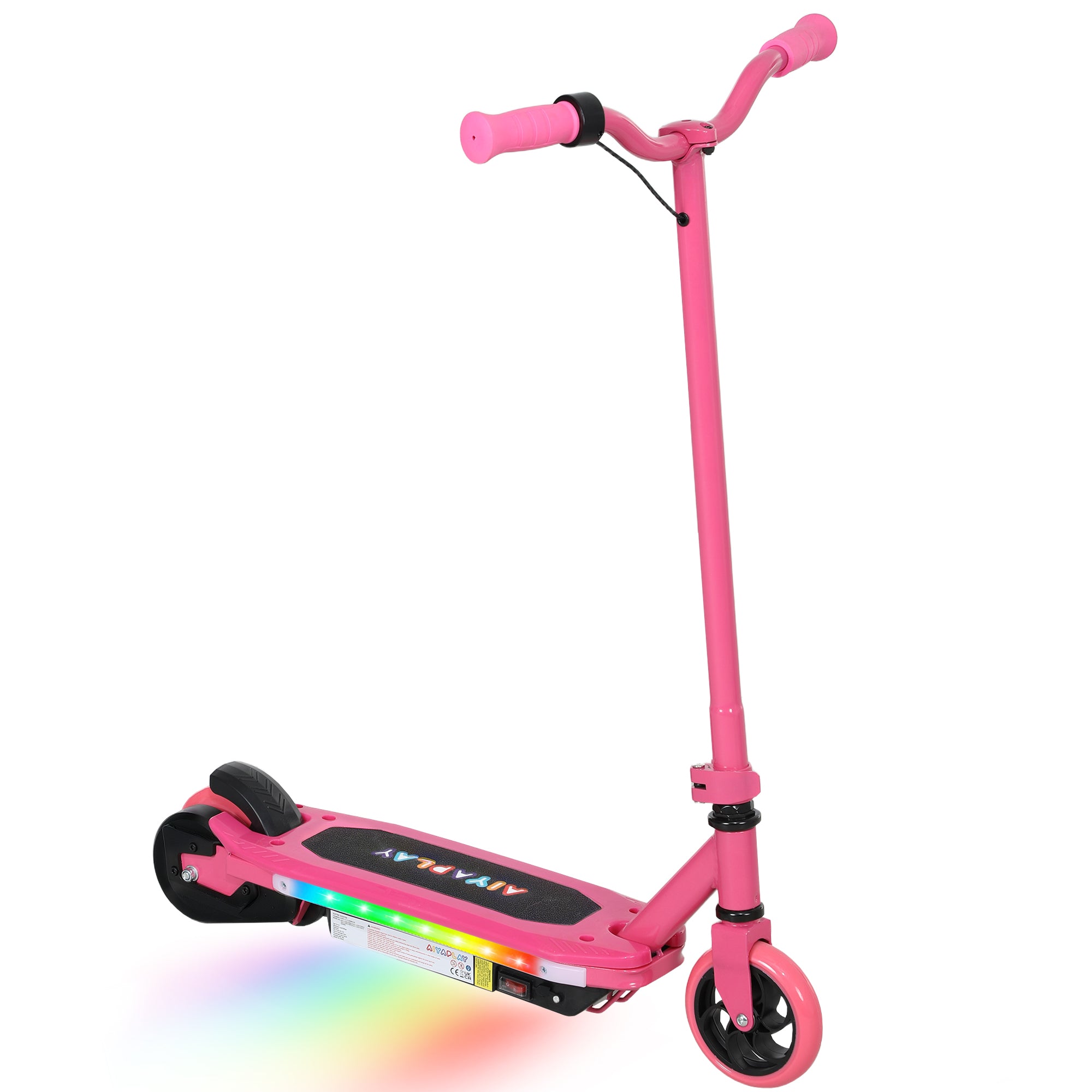 Electric Scooter for Kids Ages 6-14 with Colourful Lights, Electric Brake, 10 KM/H Speed, 8 KM Range - Pink
