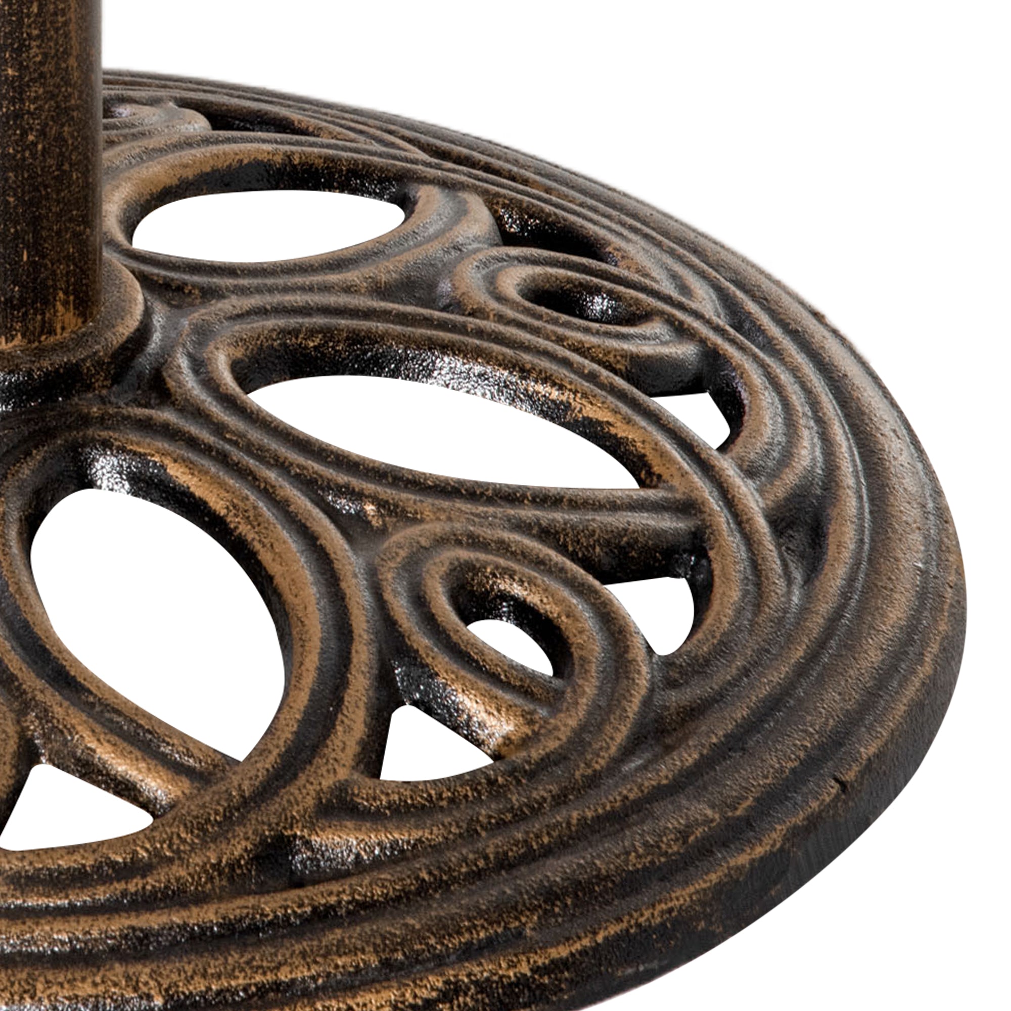 11.5 kg Cast Metal Round Patio Umbrella Base Stand, Umbrella Holder for Outdoor, Patio, Garden, Bronze Tone