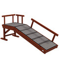 Wooden Dog Ramp with Removable Guardrails, Non-Slip Surface, 125 cm Long, Brown