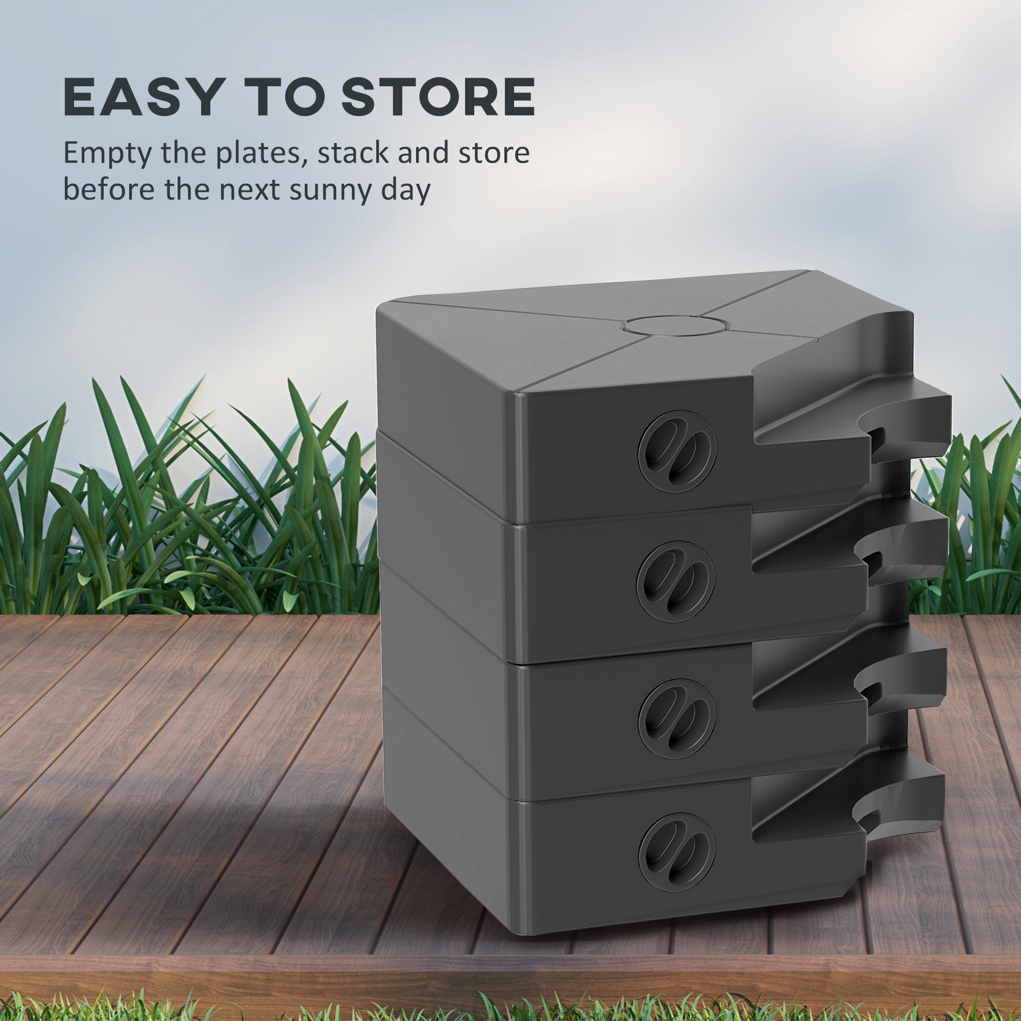 Umbrella Weights for Cantilever Parasols, Set of 4 Heavy Duty Parasol Base Weights, 64kg Sand or 55kg Water Filled, Black