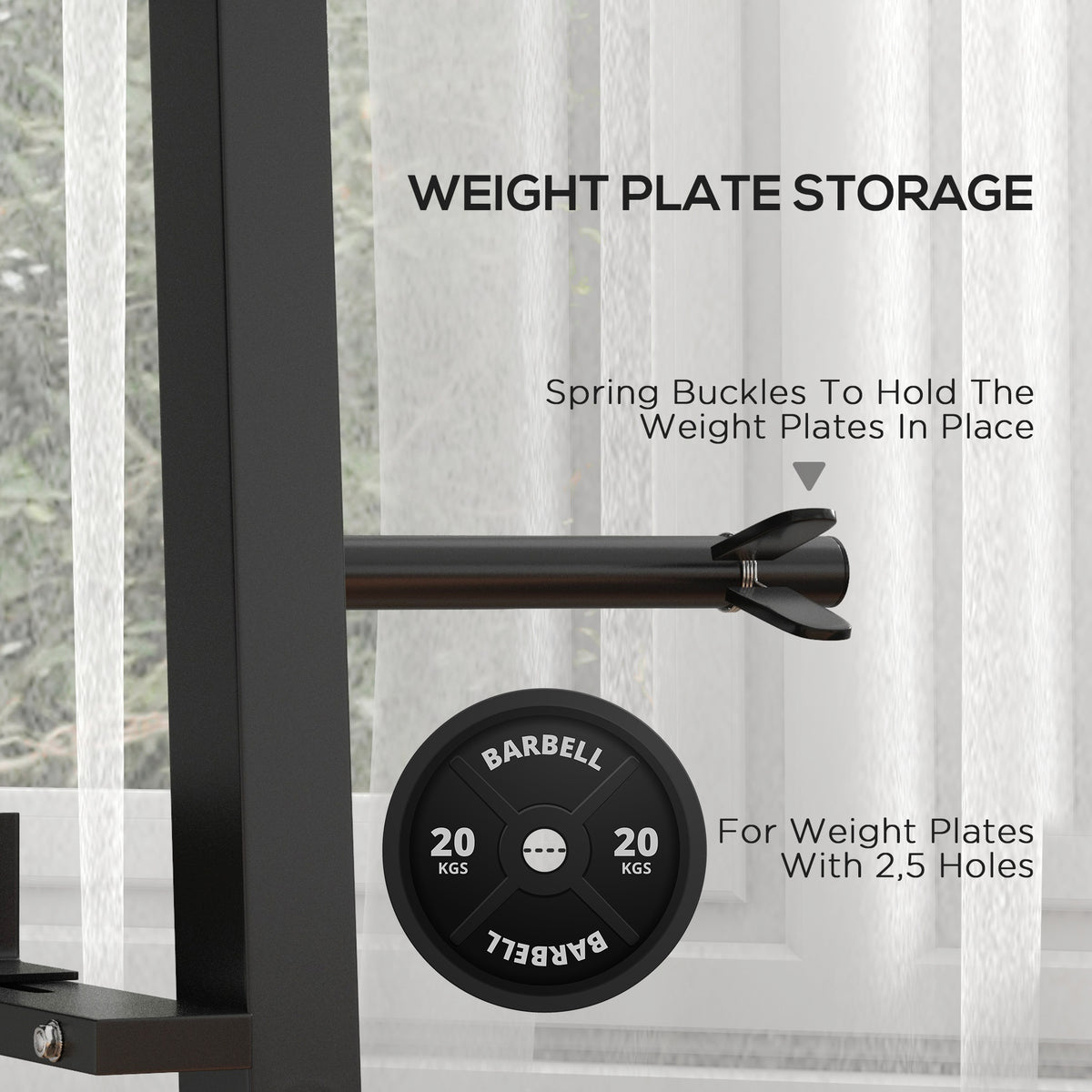 3-Tier Dumbbell Rack, Versatile Weight Rack with 4 Weight Rods for Dumbbells, Kettlebells and Plates (Rack Only)