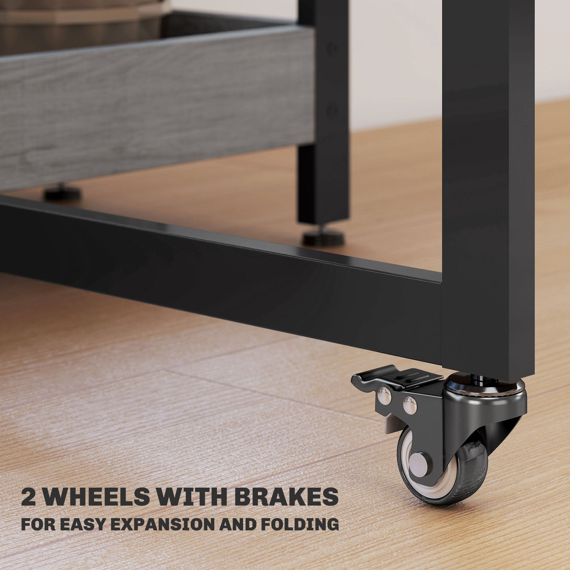 Four-Person Drop Leaf Table - Grey Wood-Effect